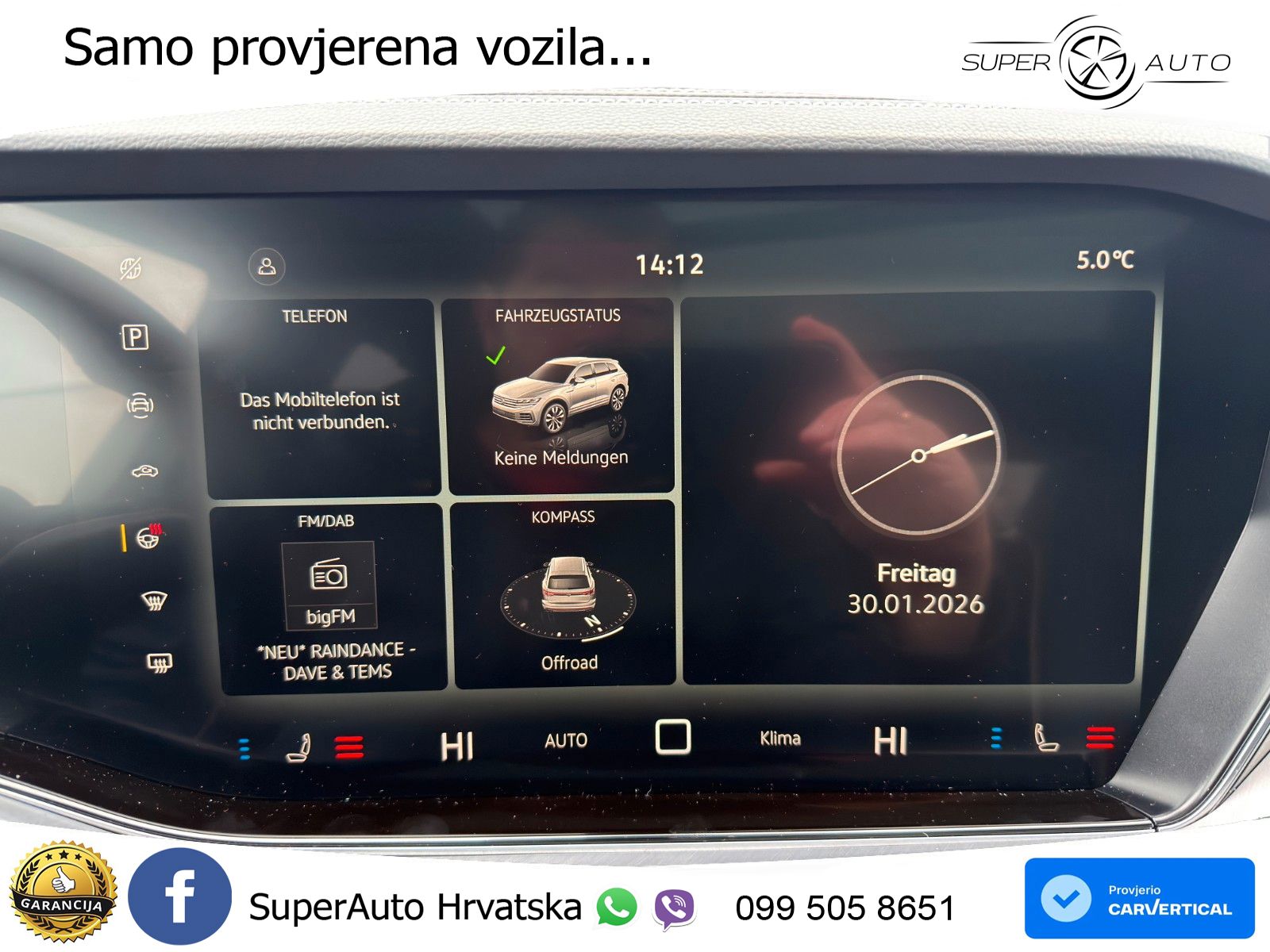 Volkswagen Touareg 3.0 V6 TDI (286 KS) 4MOTION Tiptronic ZRAČNI+ACC+GR SJED+KAM+PANO