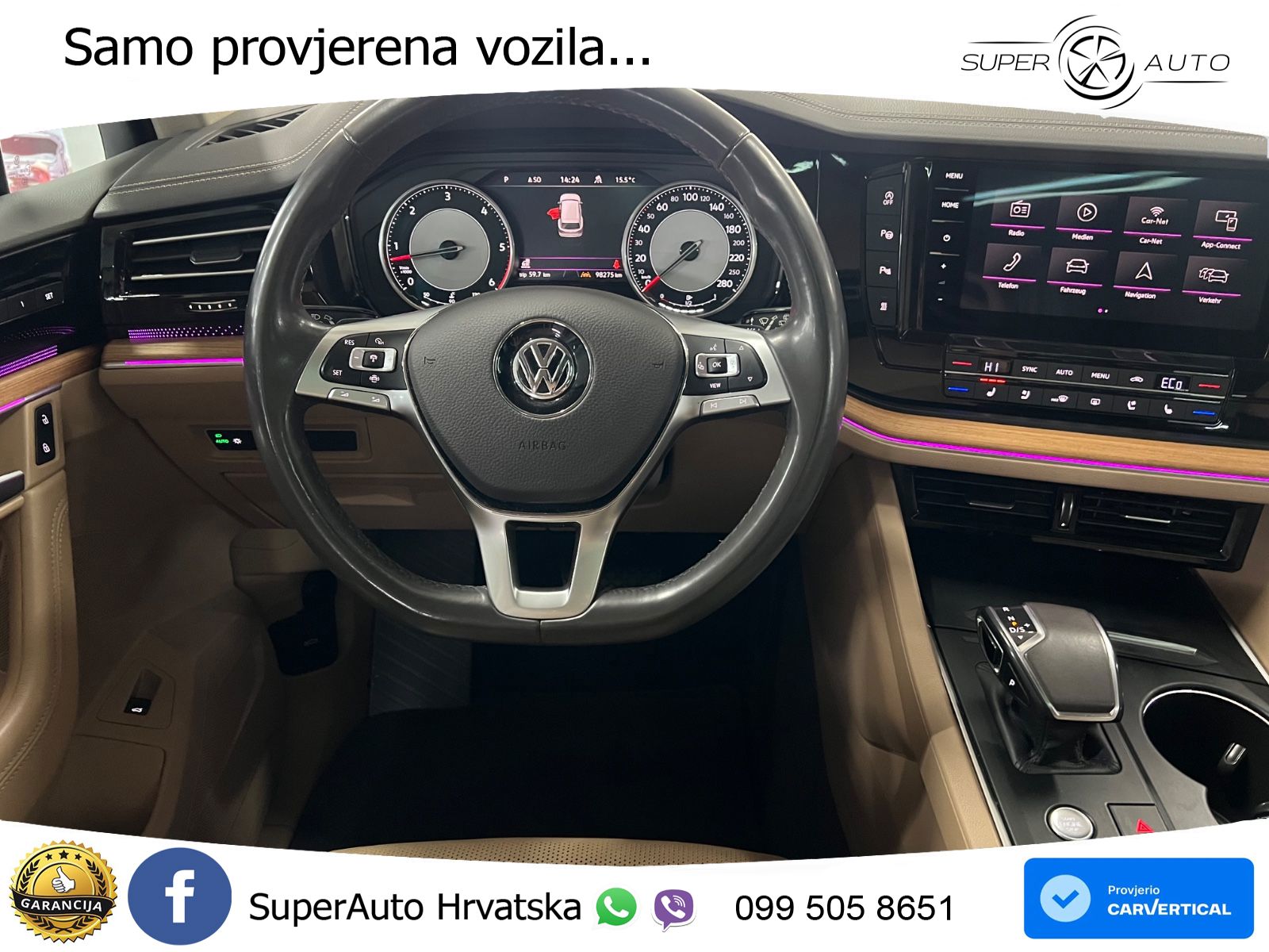 Volkswagen Touareg 3.0 V6 TDI (286 KS) 4MOTION Tiptronic ZRAČNI+ACC+GR SJED+KAM+PANO