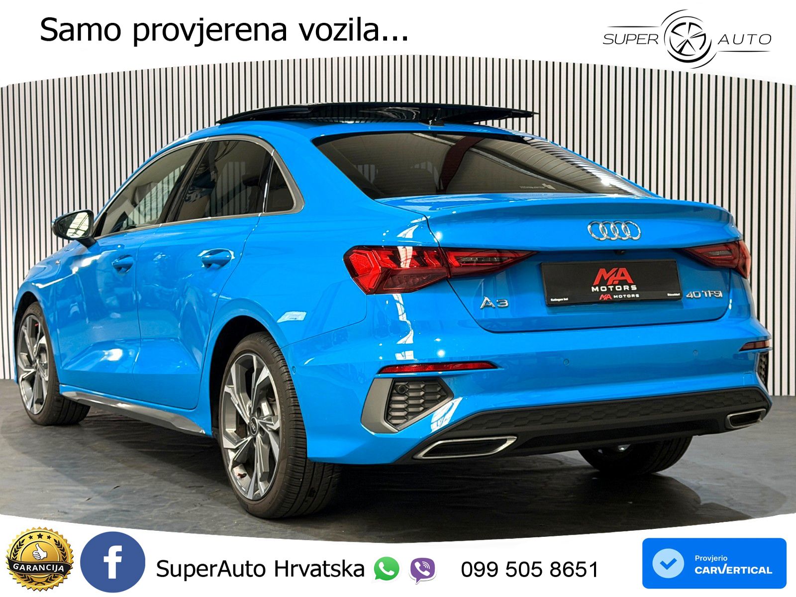 Audi A3 Limuzina 40 TFSI (190 KS) quattro S tronic S line LED+GR SJED+ACC