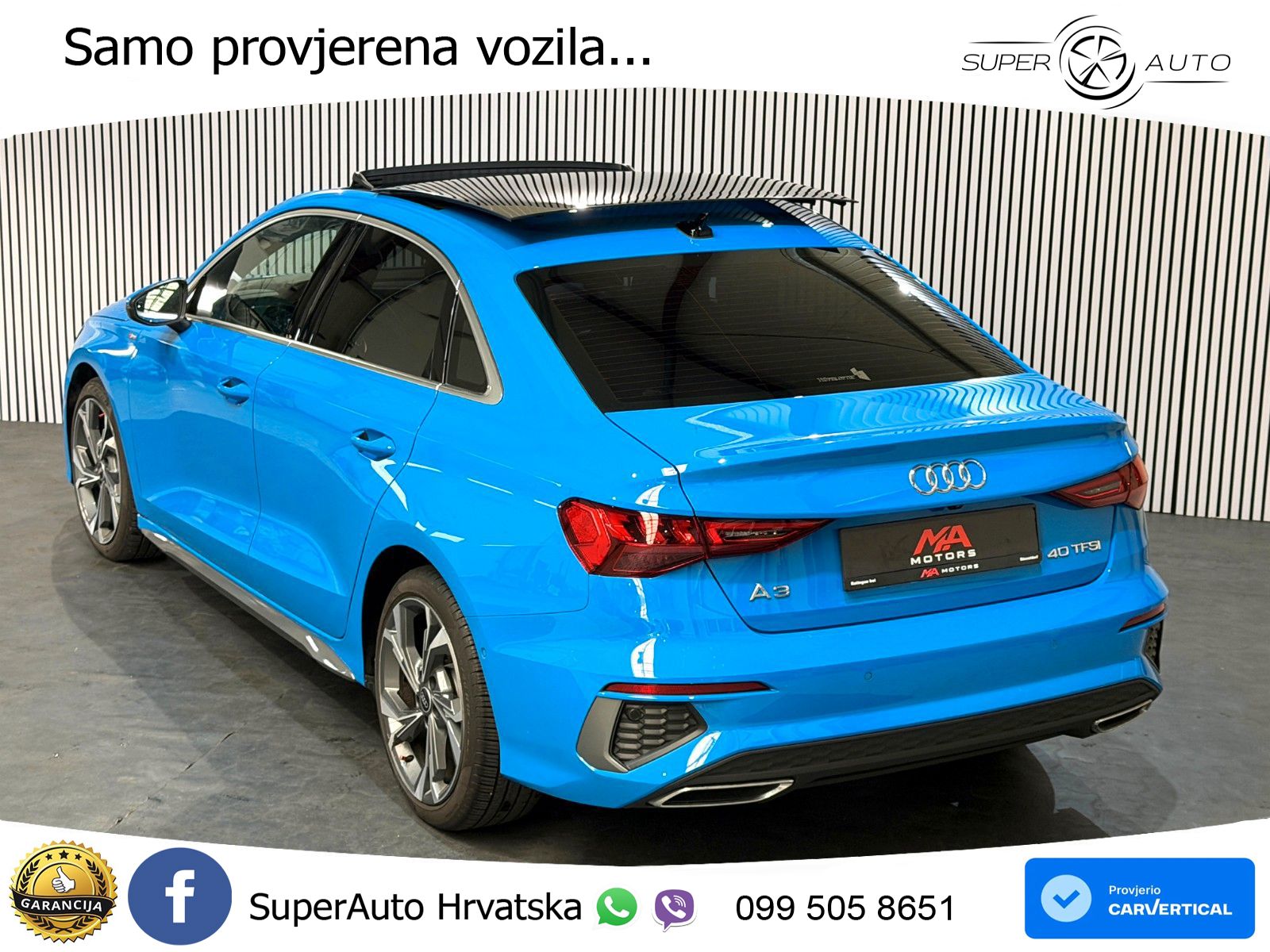 Audi A3 Limuzina 40 TFSI (190 KS) quattro S tronic S line LED+GR SJED+ACC