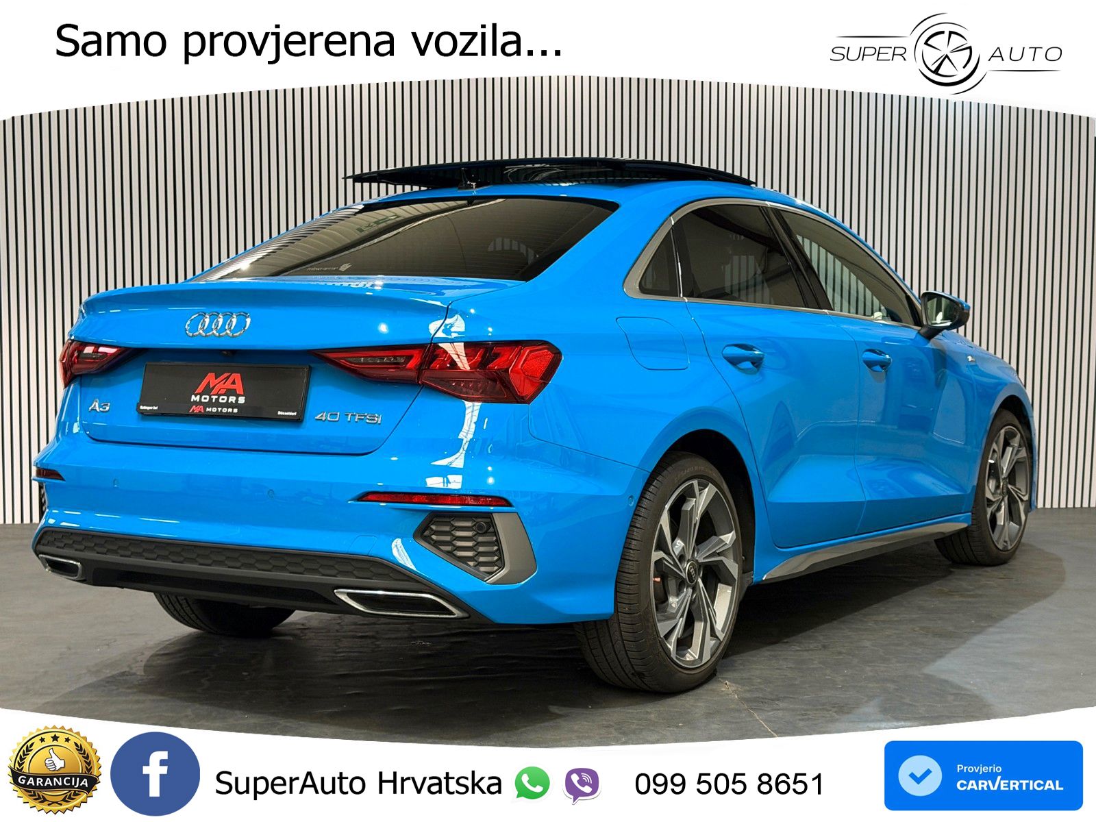 Audi A3 Limuzina 40 TFSI (190 KS) quattro S tronic S line LED+GR SJED+ACC