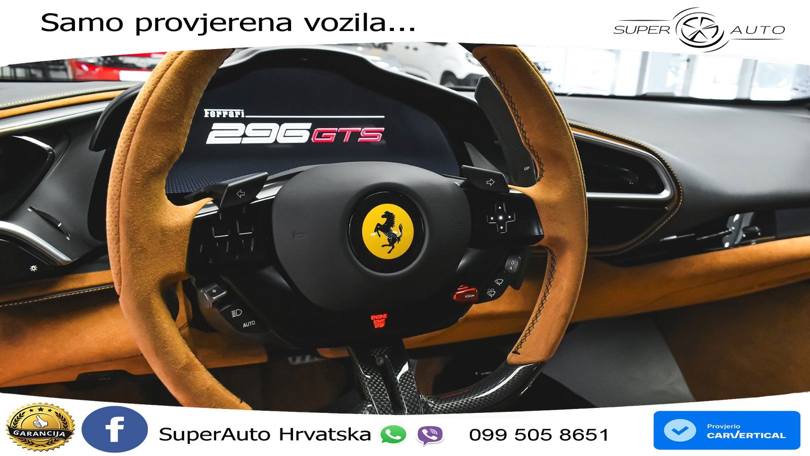 Ferrari 296 GTS 3.0 V6 (830 KS) F1 DCT LED+ACC