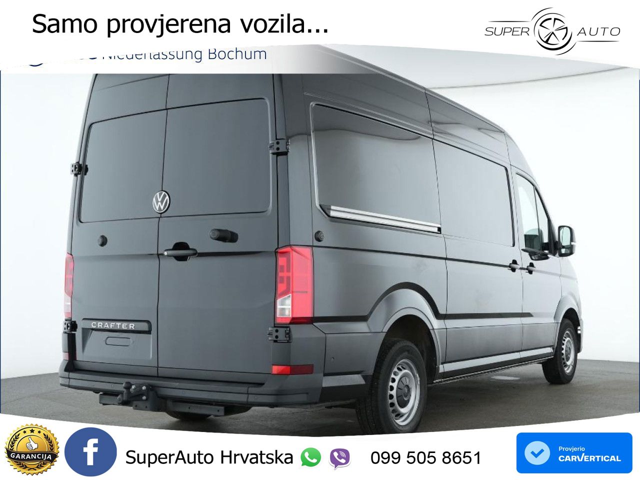 Volkswagen Crafter Kasten mittel AHK Kamera Klima Hochdach 140 KS