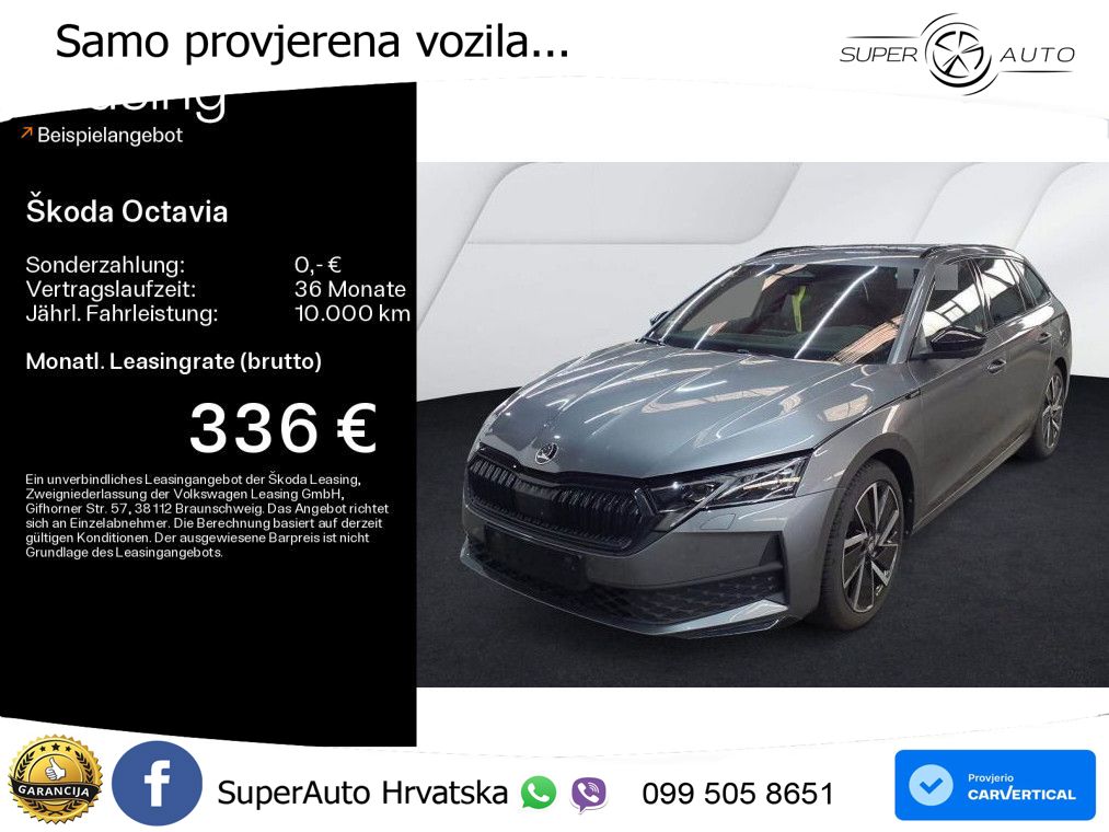 Škoda Octavia Combi 1.5 TSI (150 KS) DSG SportLine LED+GR SJED+ACC