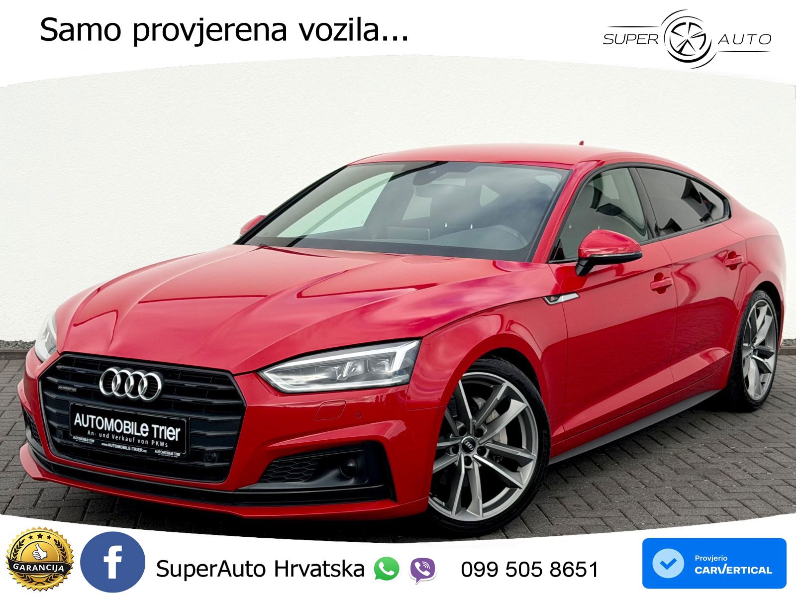 Audi A5 Sportback 40 TDI (190 KS) quattro ultra S tronic S line LED+GR SJED+ACC