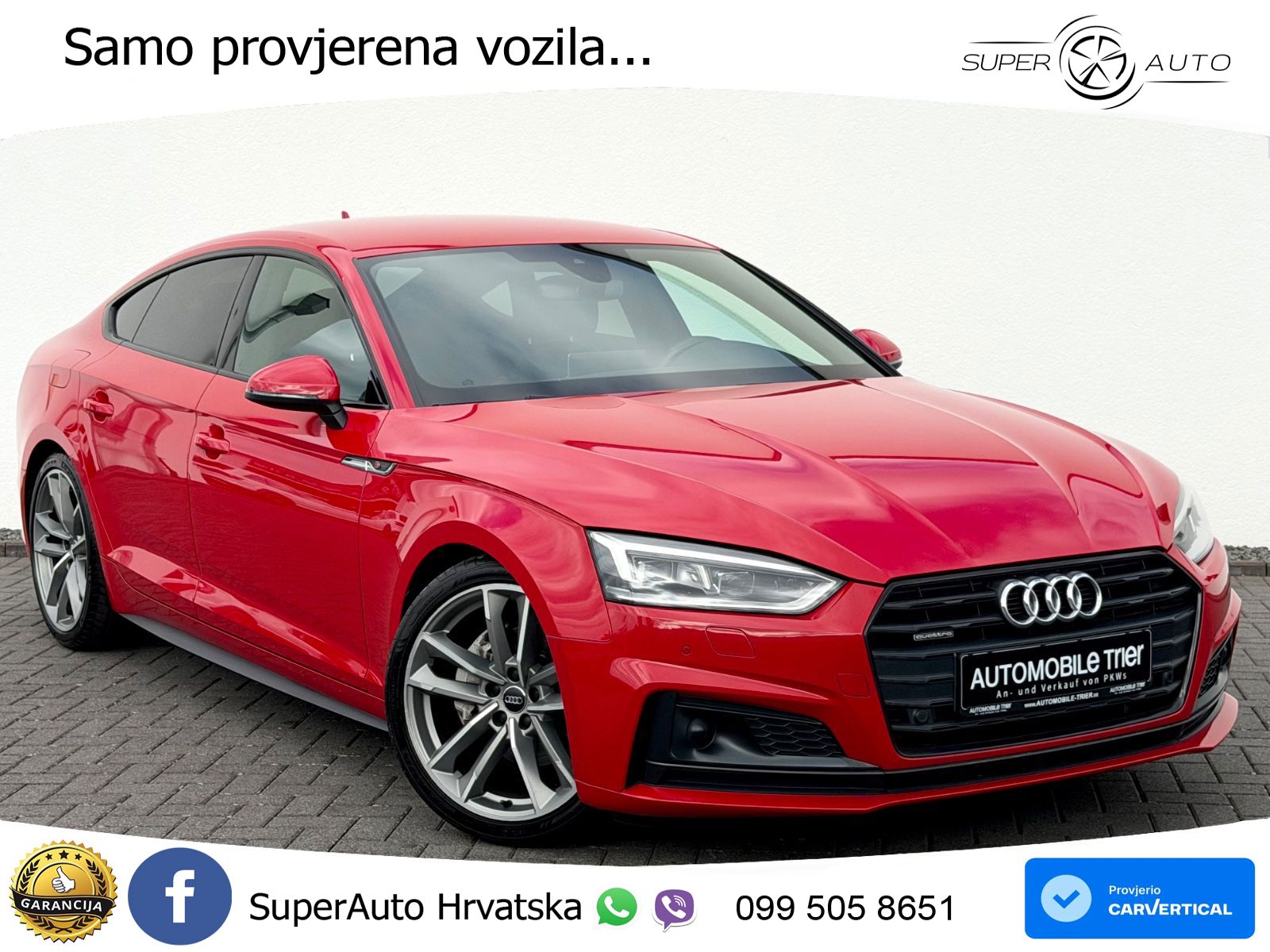 Audi A5 Sportback 40 TDI (190 KS) quattro ultra S tronic S line LED+GR SJED+ACC