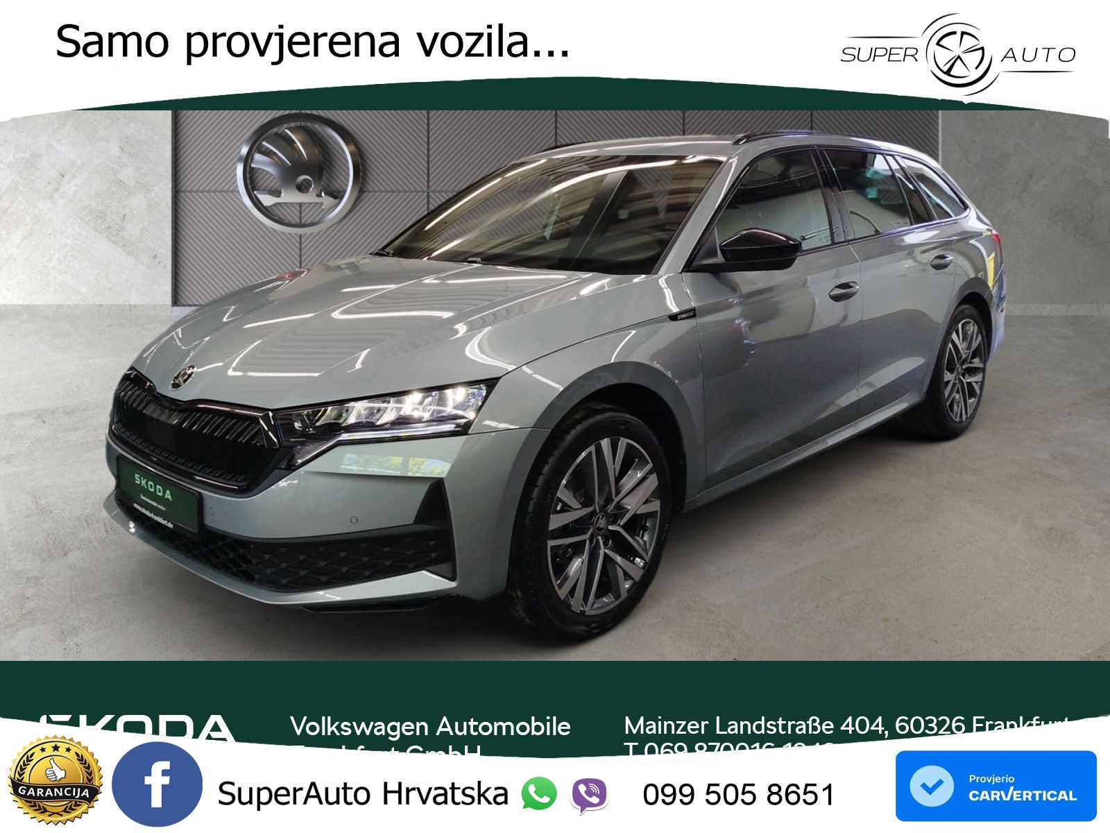 Škoda Octavia Combi 2.0 TDI (150 KS) DSG SportLine LED+GR SJED+ACC