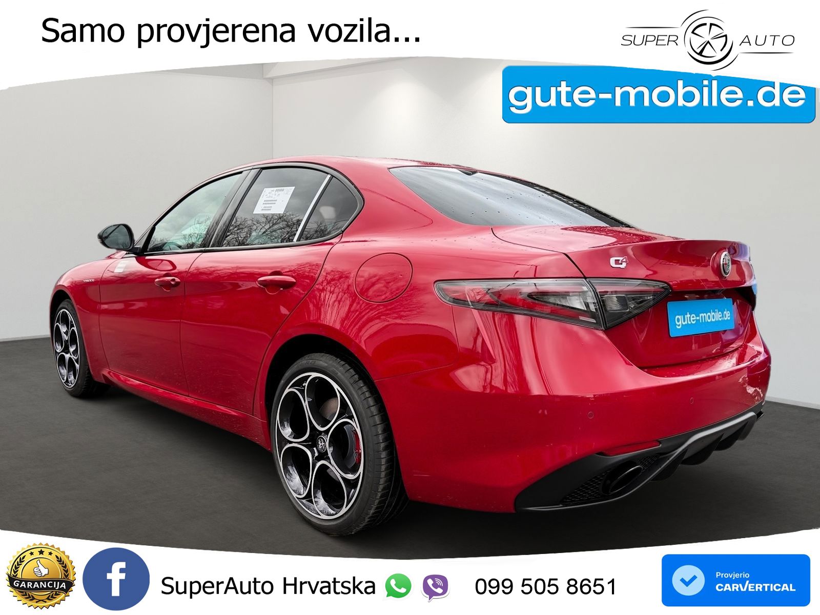 Alfa Romeo Giulia 2.0 Turbo (280 KS) Q4 Automatic LED+ACC