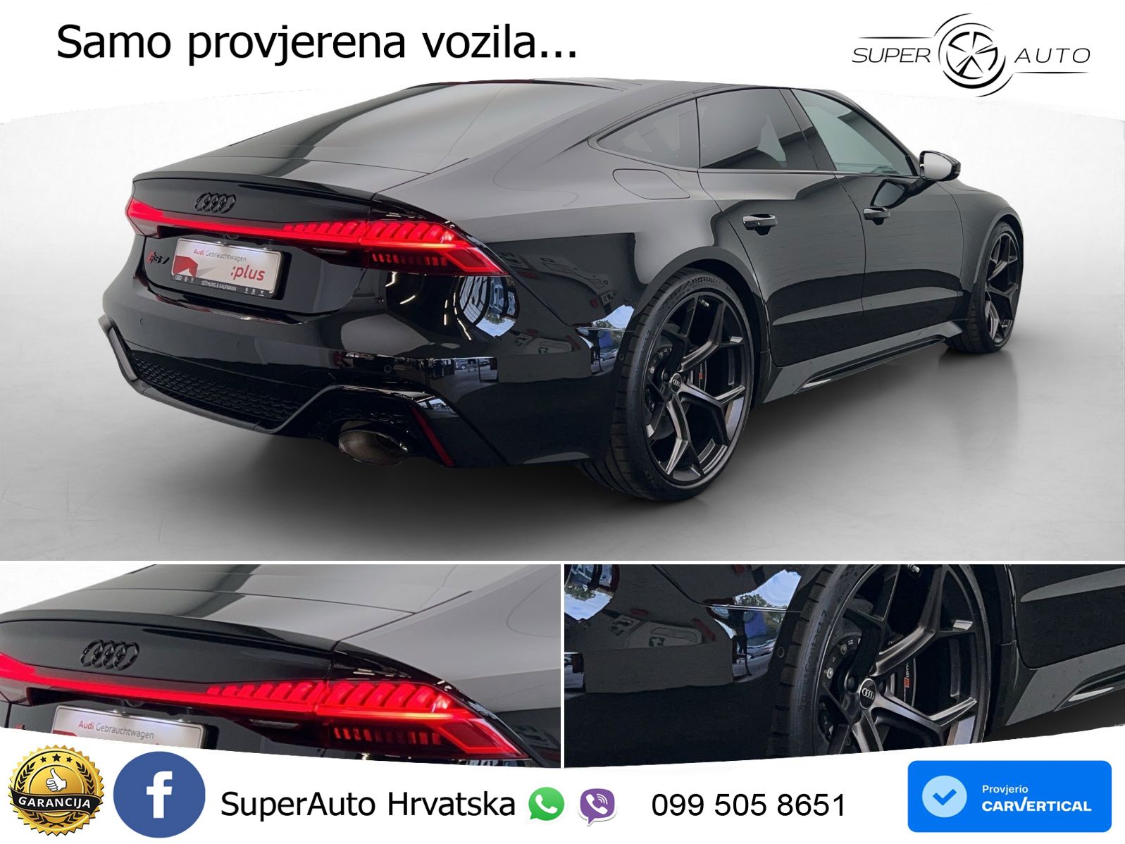 Audi RS7 4.0 TFSI V8 performance (630 KS) quattro tiptronic LED+GR SJED+ACC
