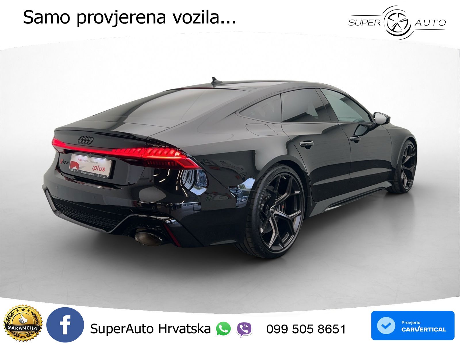 Audi RS7 4.0 TFSI V8 performance (630 KS) quattro tiptronic LED+GR SJED+ACC