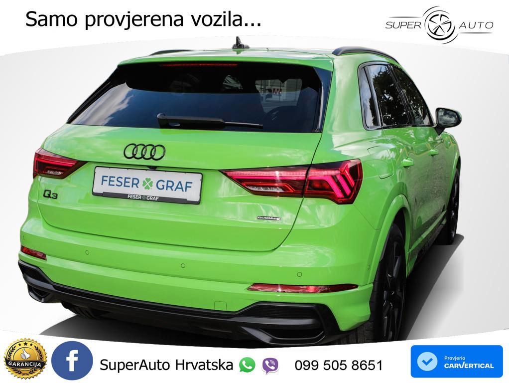 Audi Q3 45 TFSI (245 KS) quattro S tronic 2x S line MATRIX+GR SJED+KAM