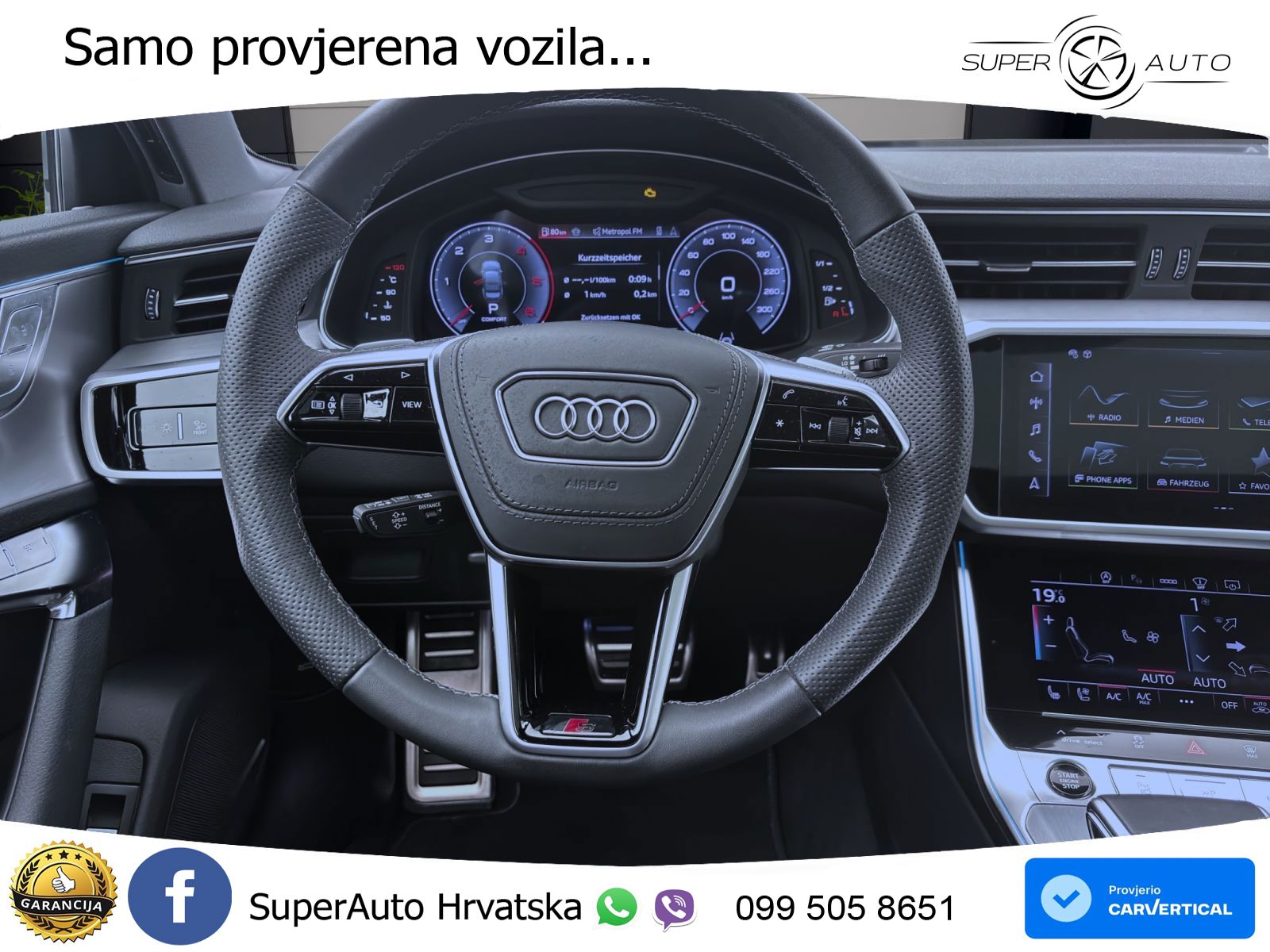 Audi A6 50 TDI V6 (286 KS) quattro tiptronic S line ZRAČNI+ACC+GR SJED+KAM+PANO
