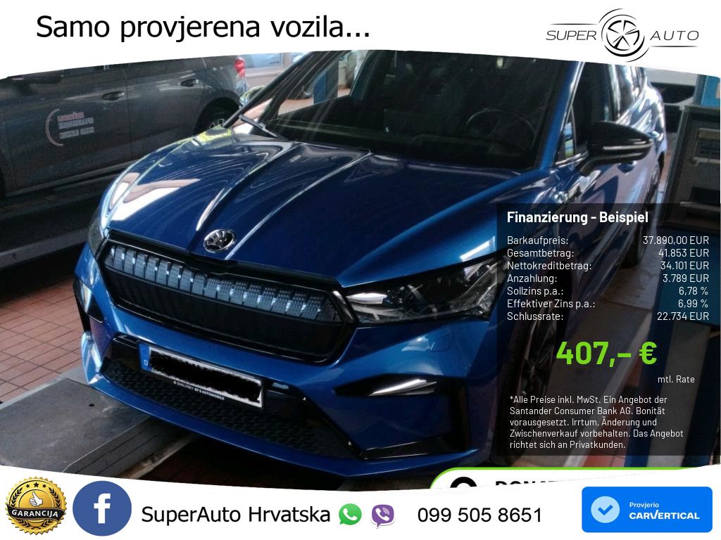 Škoda Enyaq iV 80 82 kWh (204 KS) SportLine LED+GR SJED+ACC