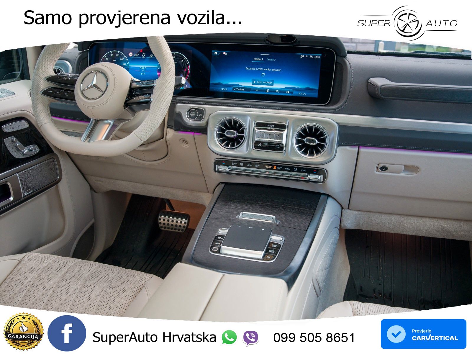 Mercedes G 450d Long (367 KS) 4MATIC 9G-TRONIC Manufaktur ZRAČNI+ACC+GR SJED+360+PANO