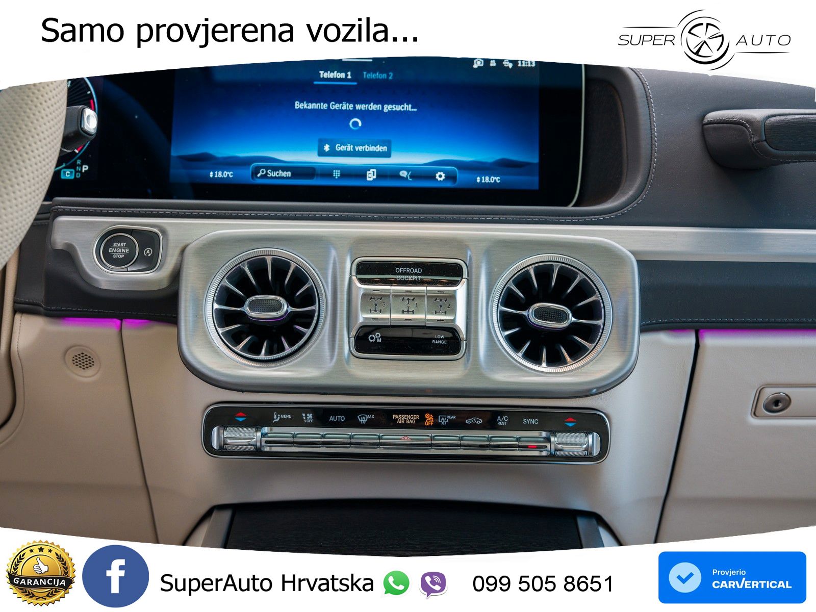 Mercedes G 450d Long (367 KS) 4MATIC 9G-TRONIC Manufaktur ZRAČNI+ACC+GR SJED+360+PANO