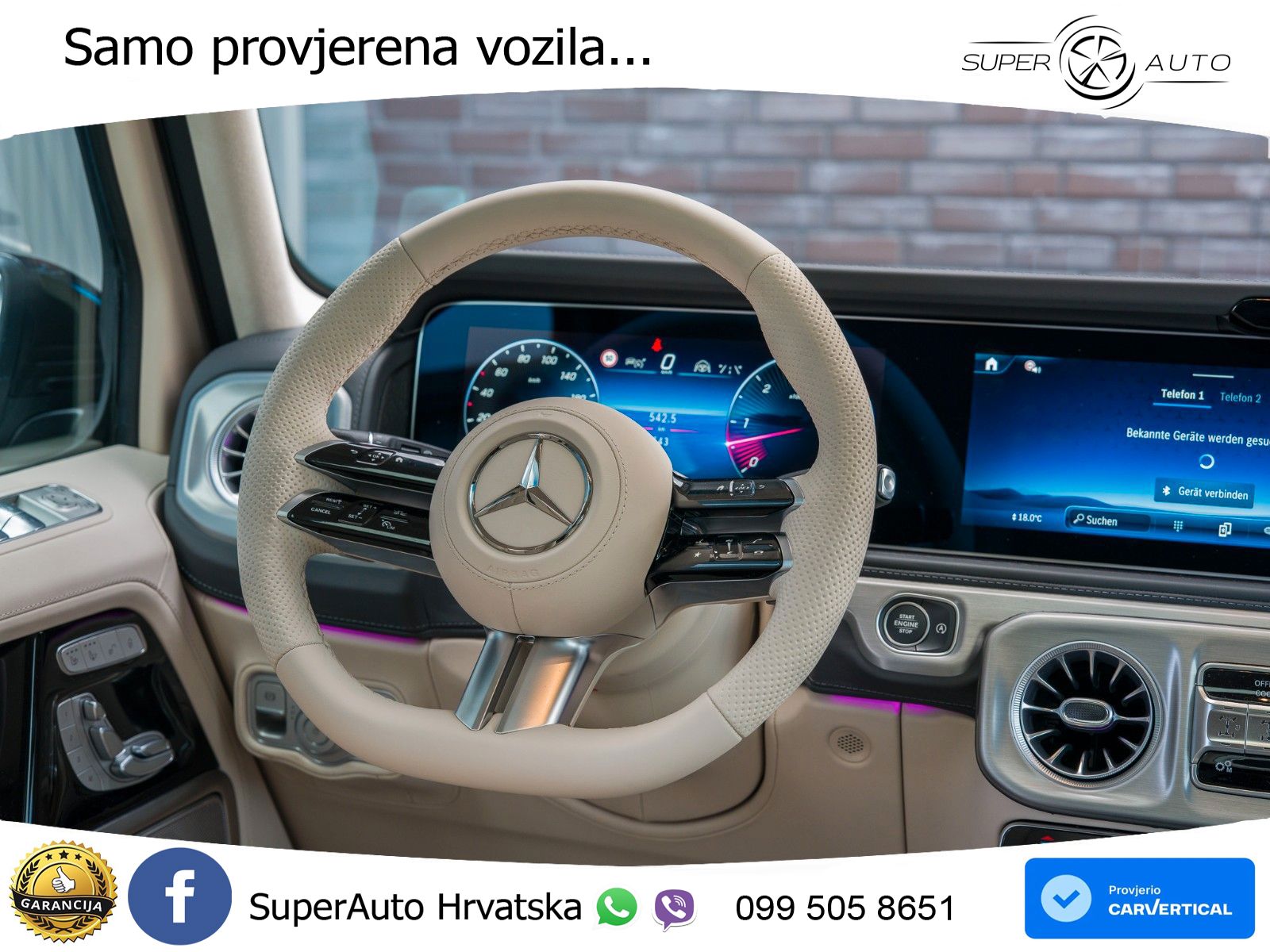 Mercedes G 450d Long (367 KS) 4MATIC 9G-TRONIC Manufaktur ZRAČNI+ACC+GR SJED+360+PANO