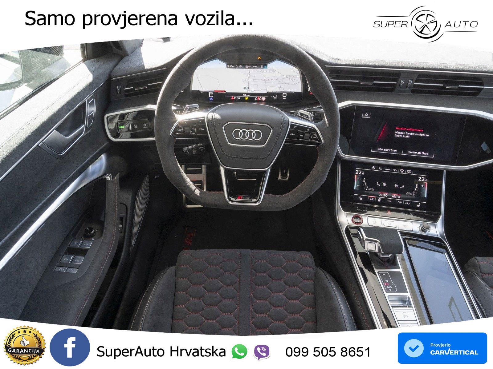 Audi RS6 Avant GT 4.0 TFSI V8 (630 KS) quattro tiptronic ZRAČNI+ACC+4xGR SJED+KAM