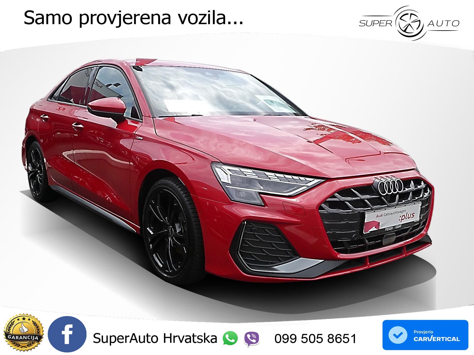 Audi A3 Limuzina 35 TFSI (150 KS) S tronic 2x S line LED+GR SJED+ACC