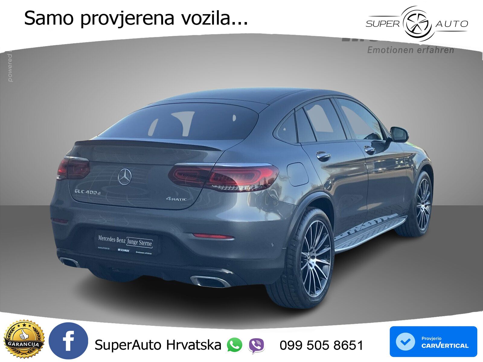 Mercedes GLC Coupe 400d (330 KS) 4MATIC 9G-TRONIC AMG ZRAČNI+ACC+GR SJED+360