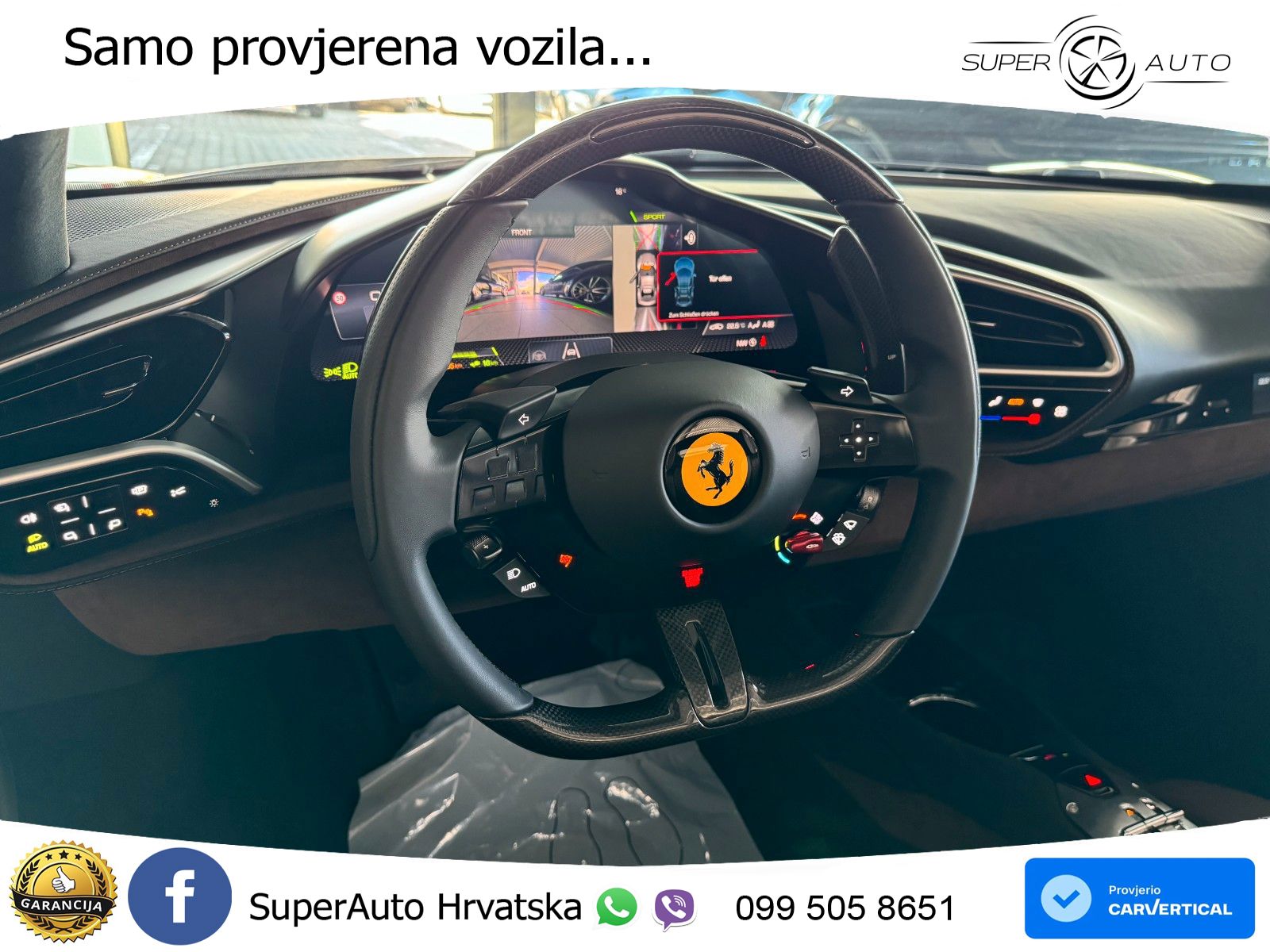Ferrari 296 GTS 3.0 V6 (830 KS) F1 DCT ZRAČNI+ACC+GR SJED+KAM