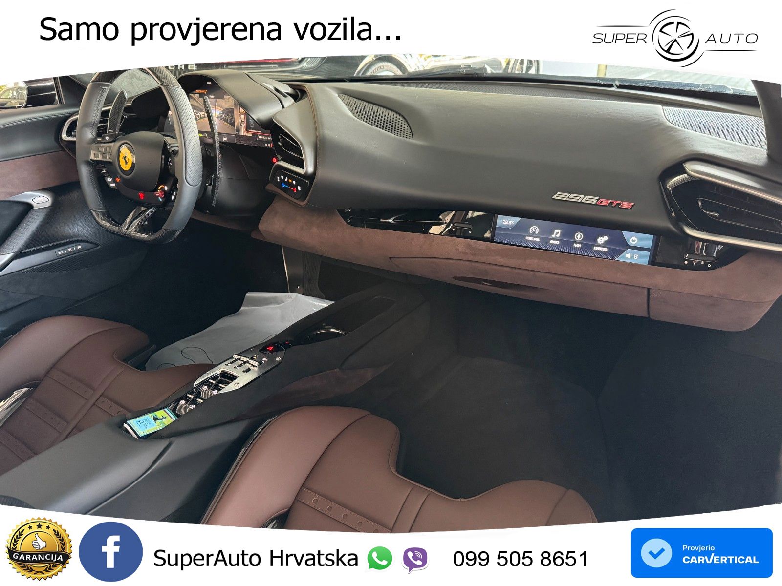 Ferrari 296 GTS 3.0 V6 (830 KS) F1 DCT ZRAČNI+ACC+GR SJED+KAM