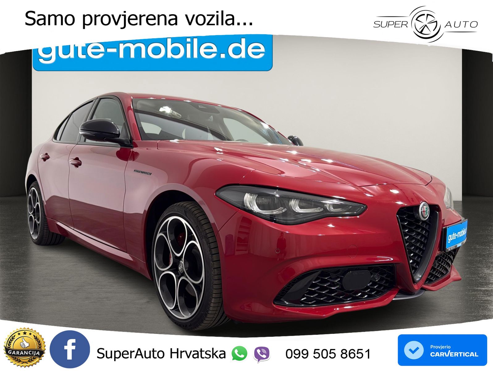 Alfa Romeo Giulia 2.0 Turbo (280 KS) Q4 Automatic LED+GR SJED+ACC