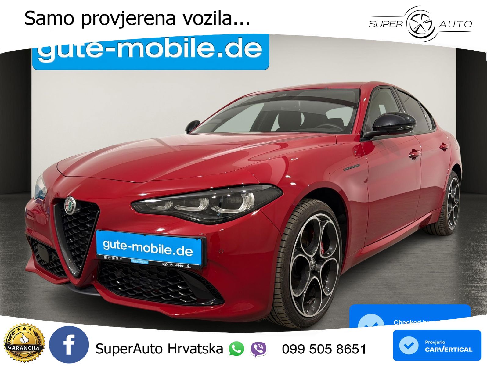 Alfa Romeo Giulia 2.0 Turbo (280 KS) Q4 Automatic LED+GR SJED+ACC