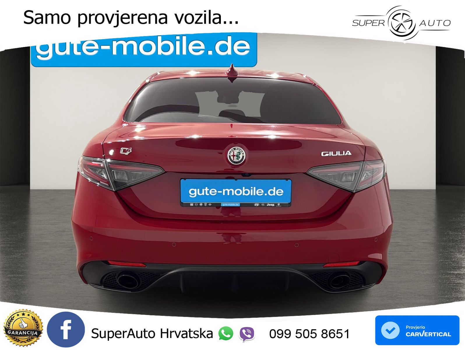 Alfa Romeo Giulia 2.0 Turbo (280 KS) Q4 Automatic LED+GR SJED+ACC