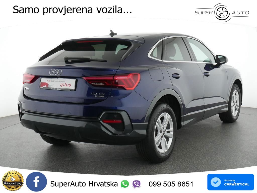 Audi Q3 Sportback 40 TDI (200 KS) quattro S tronic LED+GR SJED+ACC