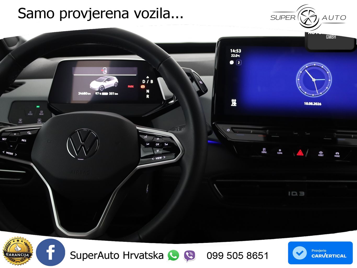 Volkswagen ID.3 Pro 62 kWh (204 KS) LED+GR SJED+ACC