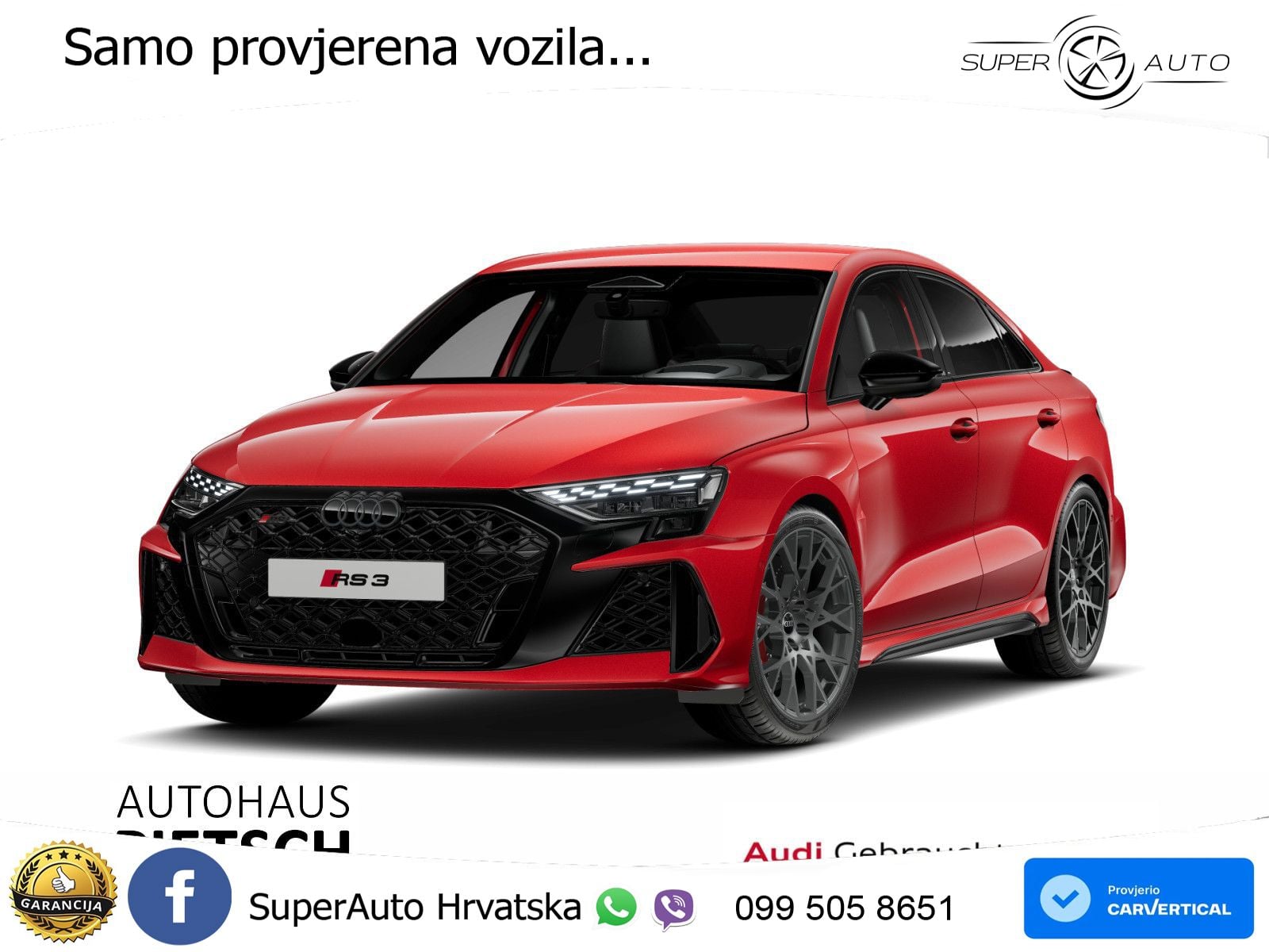 Audi RS3 Sedan 2.5 TFSI (400 KS) quattro S tronic LED+GR SJED+ACC
