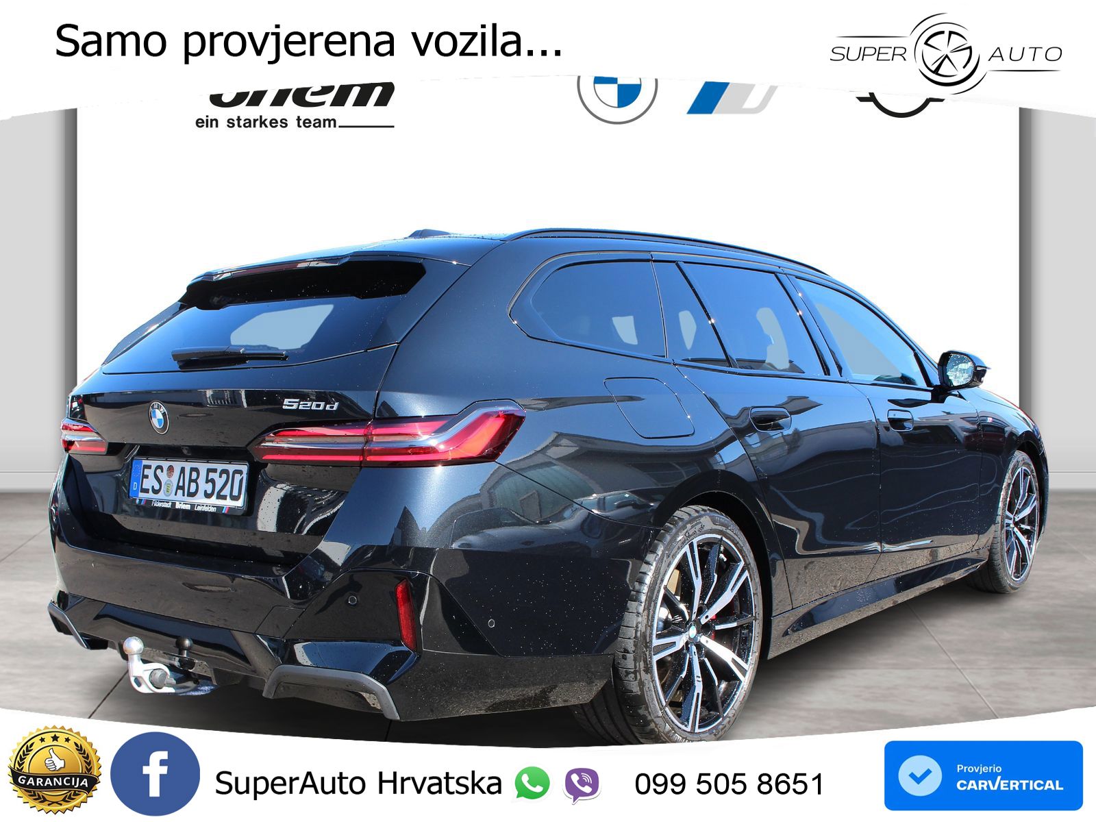BMW 520d Touring (197 KS) Steptronic M Sport ACC+GR SJED+360+PANO