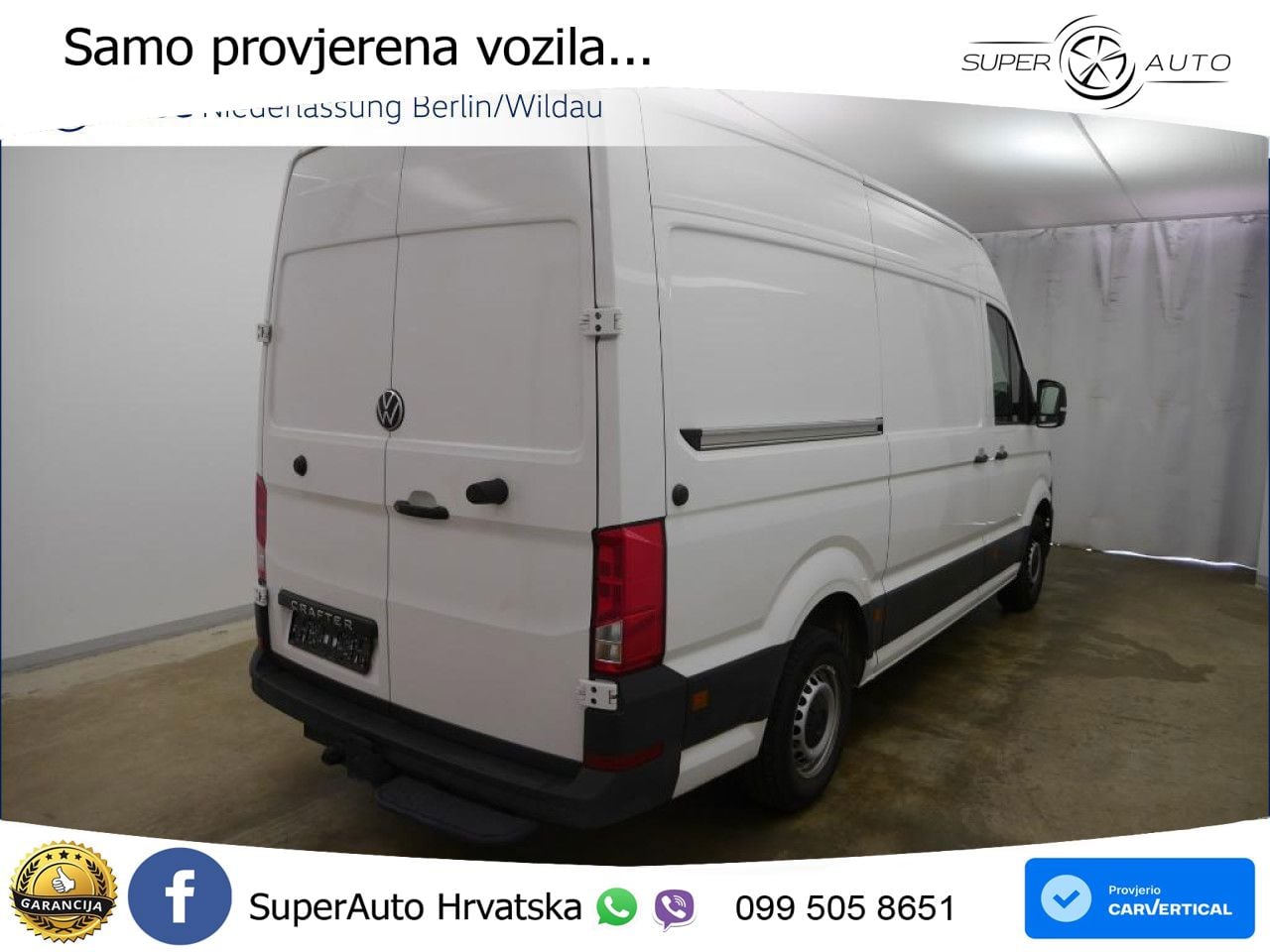 Volkswagen Crafter Kasten Mittel Vorb AHK Sitzhzg RFK Klima 177 KS