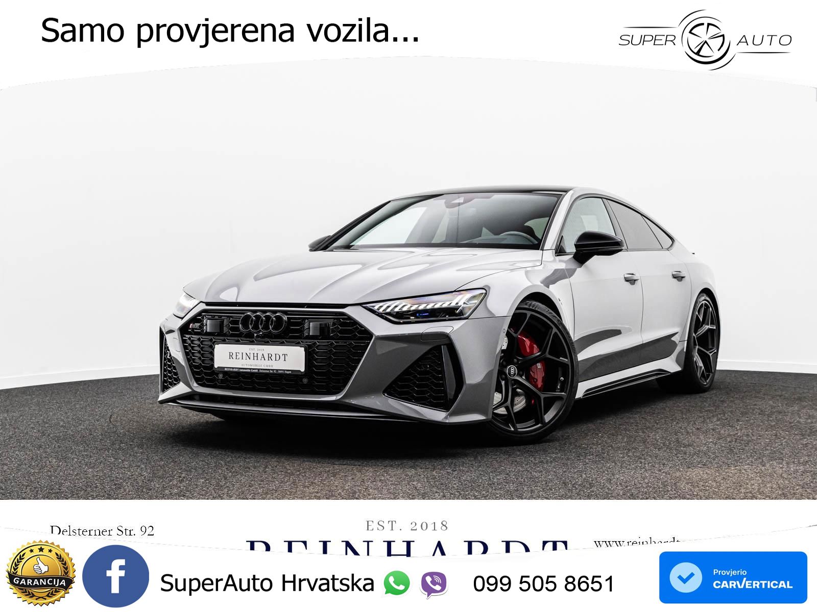 Audi RS7 4.0 TFSI V8 performance (630 KS) quattro tiptronic LED+GR SJED+ACC
