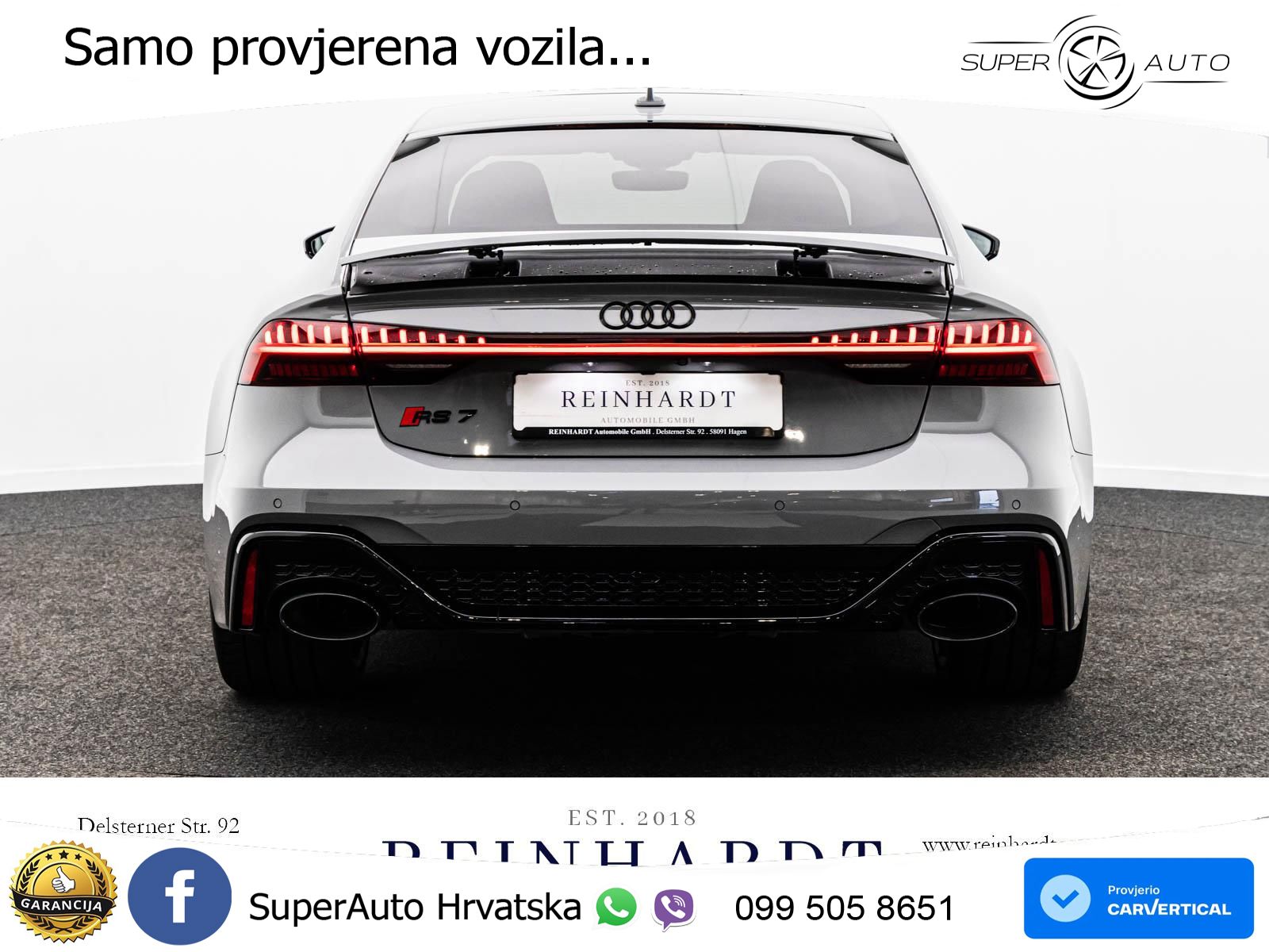 Audi RS7 4.0 TFSI V8 performance (630 KS) quattro tiptronic LED+GR SJED+ACC