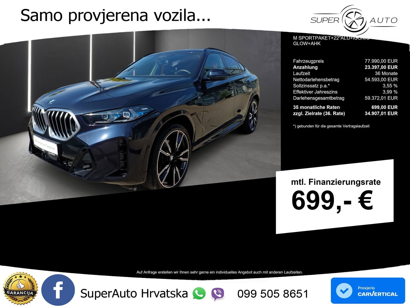 BMW X6 40d (352 KS) xDrive Steptronic M Sport LED+GR SJED+ACC