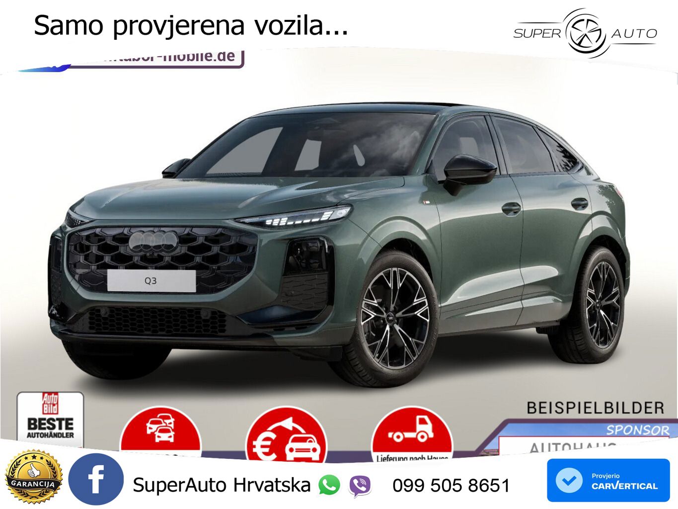 Audi Q3 Sportback 2.0 TDI (150 KS) S tronic LED+GR SJED+ACC
