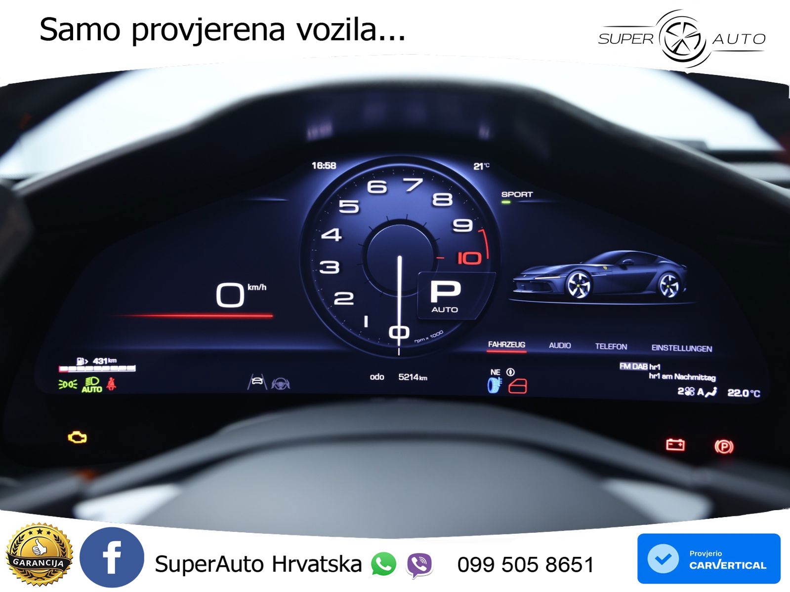 Ferrari 12Cilindri Spider 6.5 V12 (830 KS) F1 DCT LED+GR SJED+ACC