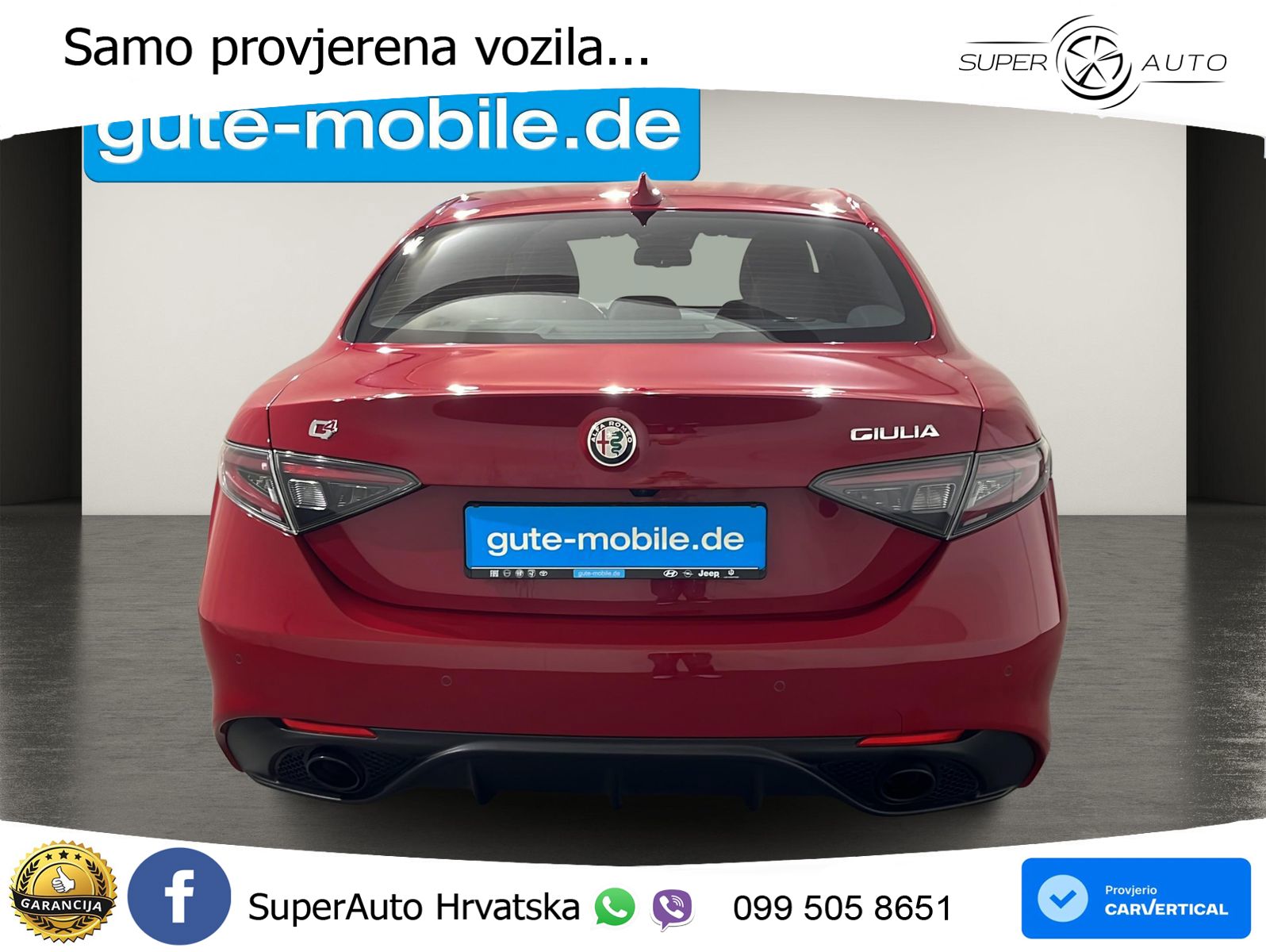 Alfa Romeo Giulia 2.0 Turbo (280 KS) Q4 Automatic LED+GR SJED+ACC