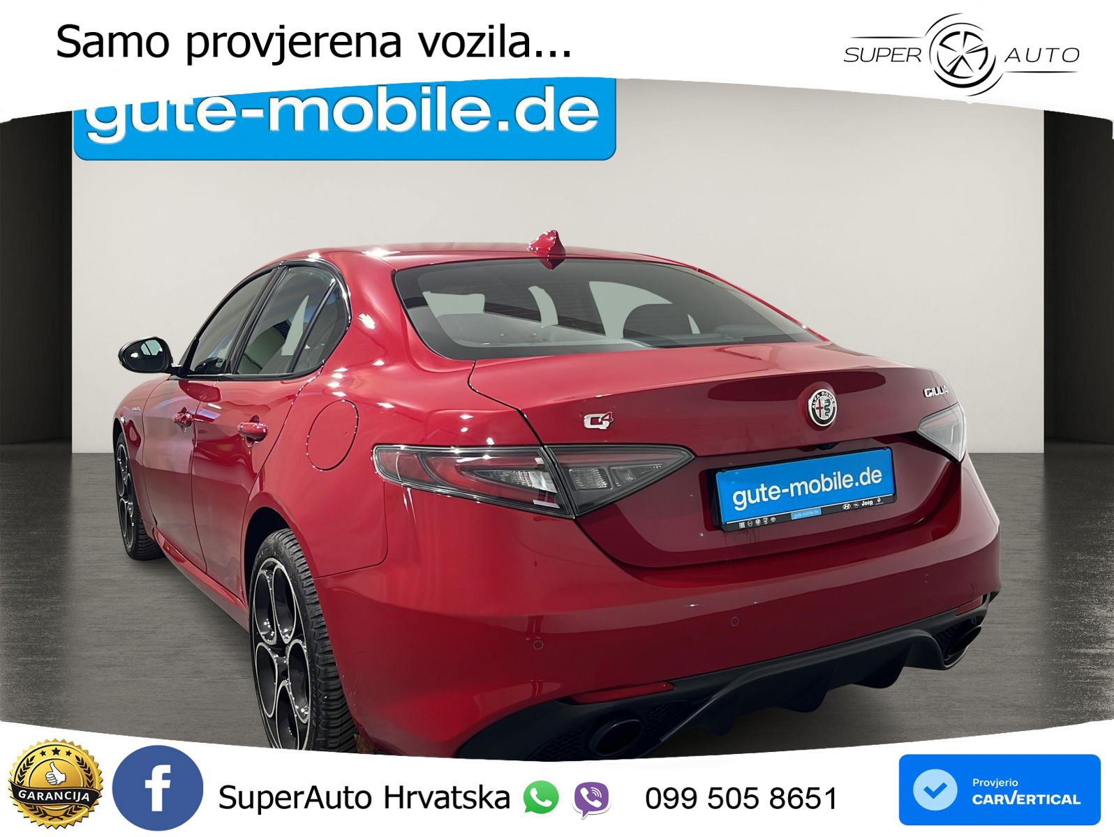 Alfa Romeo Giulia 2.0 Turbo (280 KS) Q4 Automatic LED+GR SJED+ACC