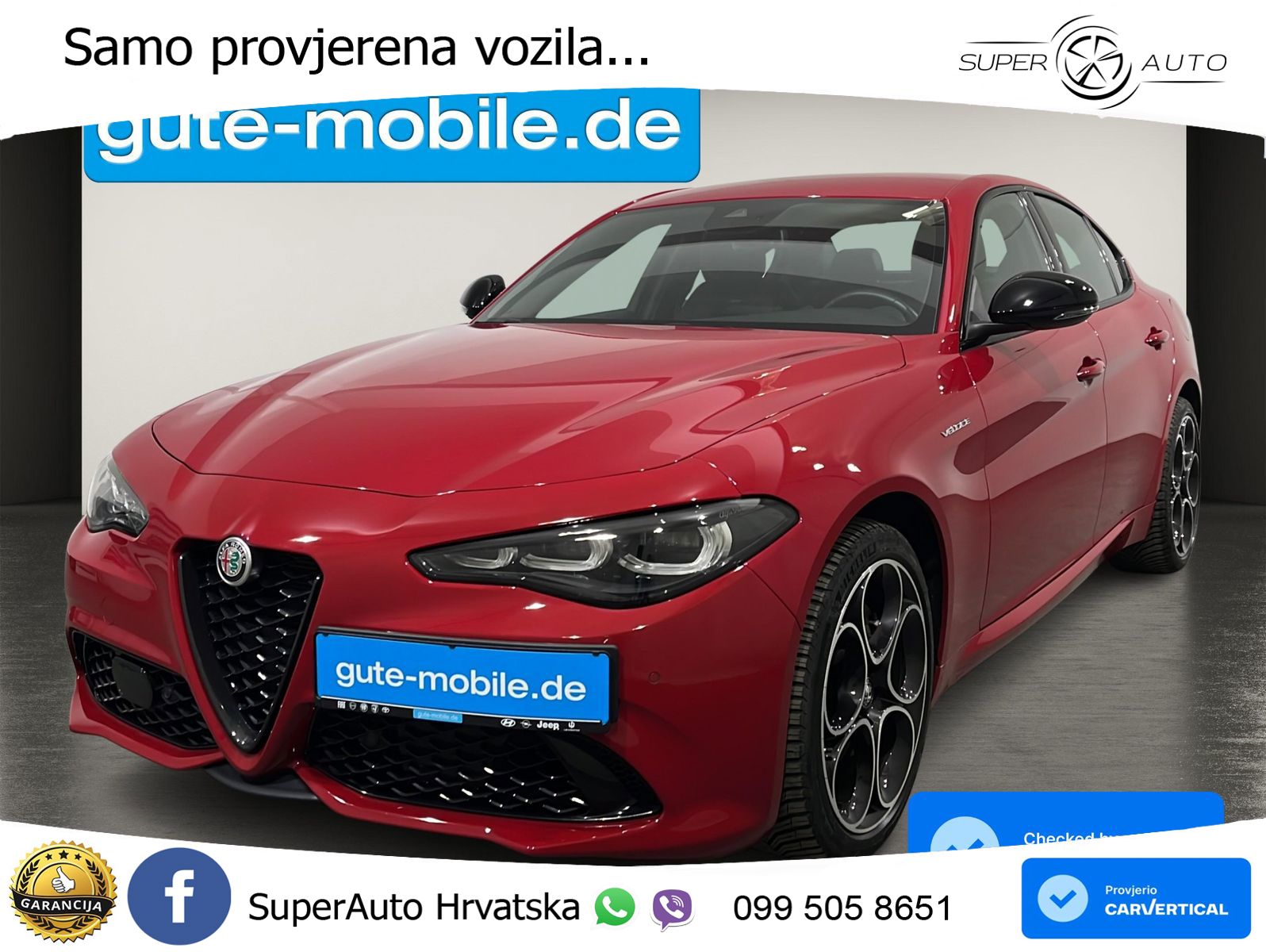 Alfa Romeo Giulia 2.0 Turbo (280 KS) Q4 Automatic LED+GR SJED+ACC