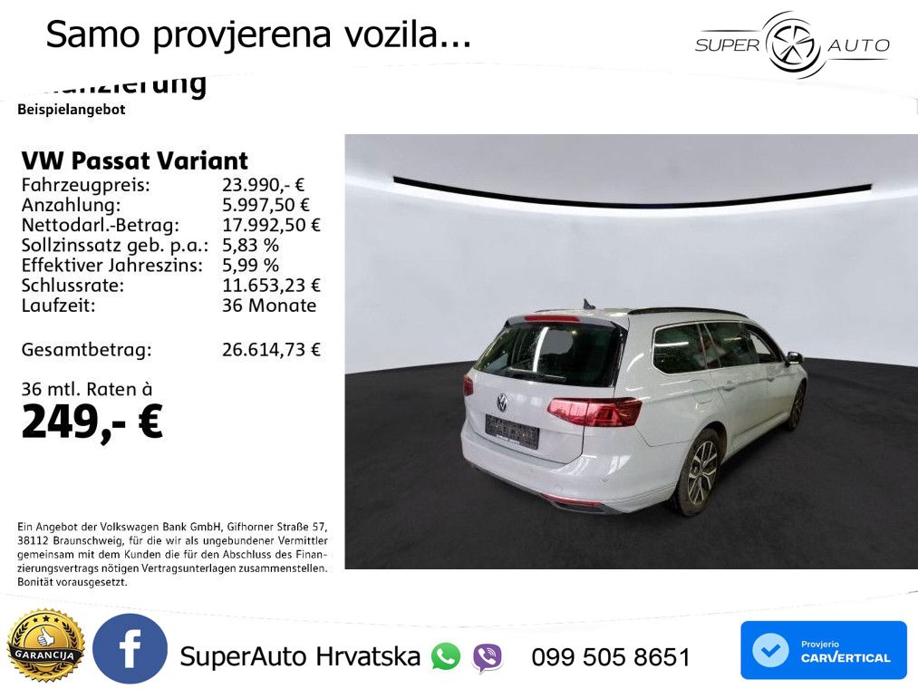 Volkswagen Passat Variant 2.0 TDI (150 KS) DSG Business LED+GR SJED+ACC