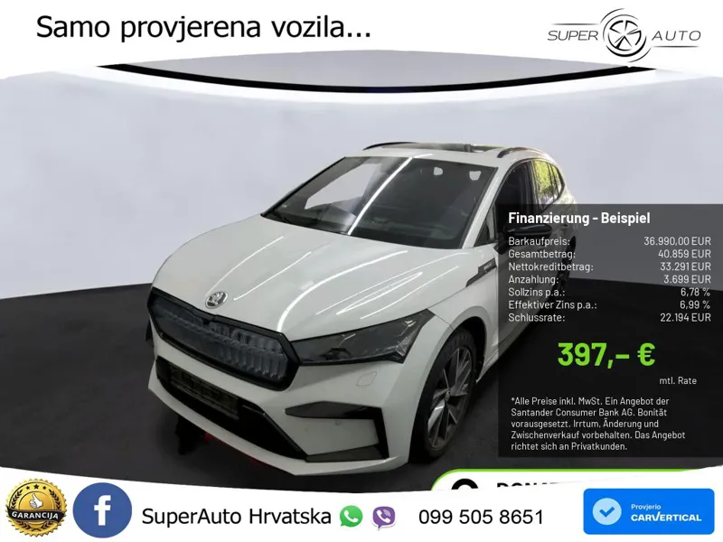Škoda Enyaq iV 80x 82 kWh (265 KS) AWD SportLine LED+GR SJED+ACC