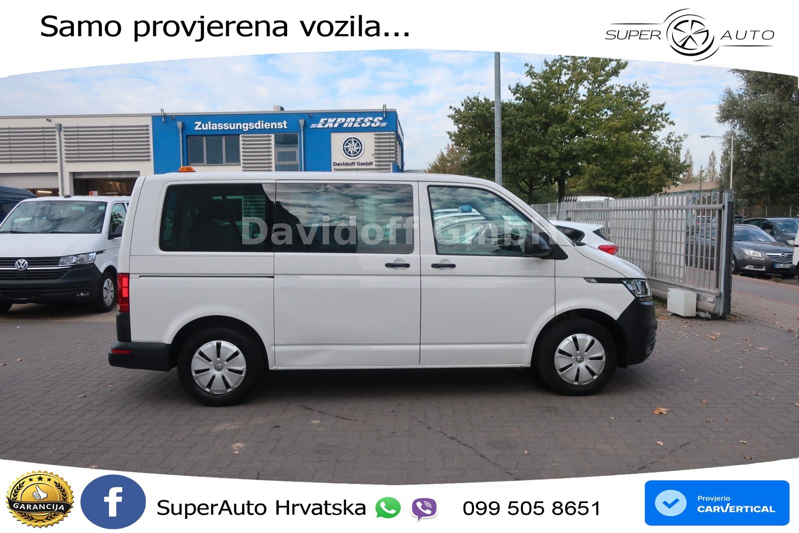 Volkswagen Nr.B40 T6.1 Transporter 1.Hand / 9 Sitzer /Klima 110 KS