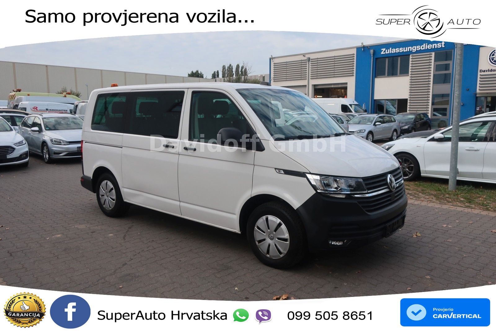 Volkswagen Nr.B40 T6.1 Transporter 1.Hand / 9 Sitzer /Klima 110 KS