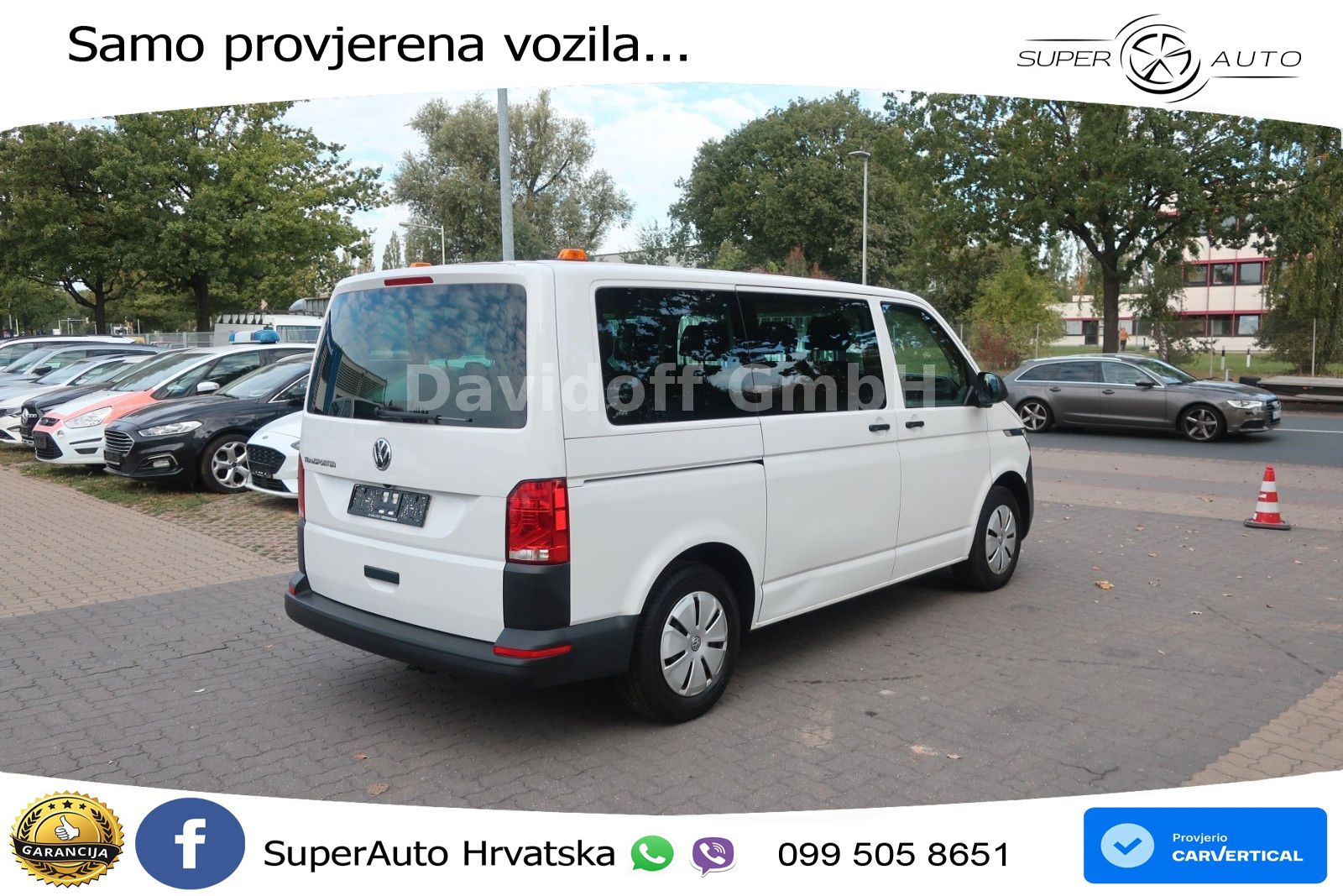 Volkswagen Nr.B40 T6.1 Transporter 1.Hand / 9 Sitzer /Klima 110 KS
