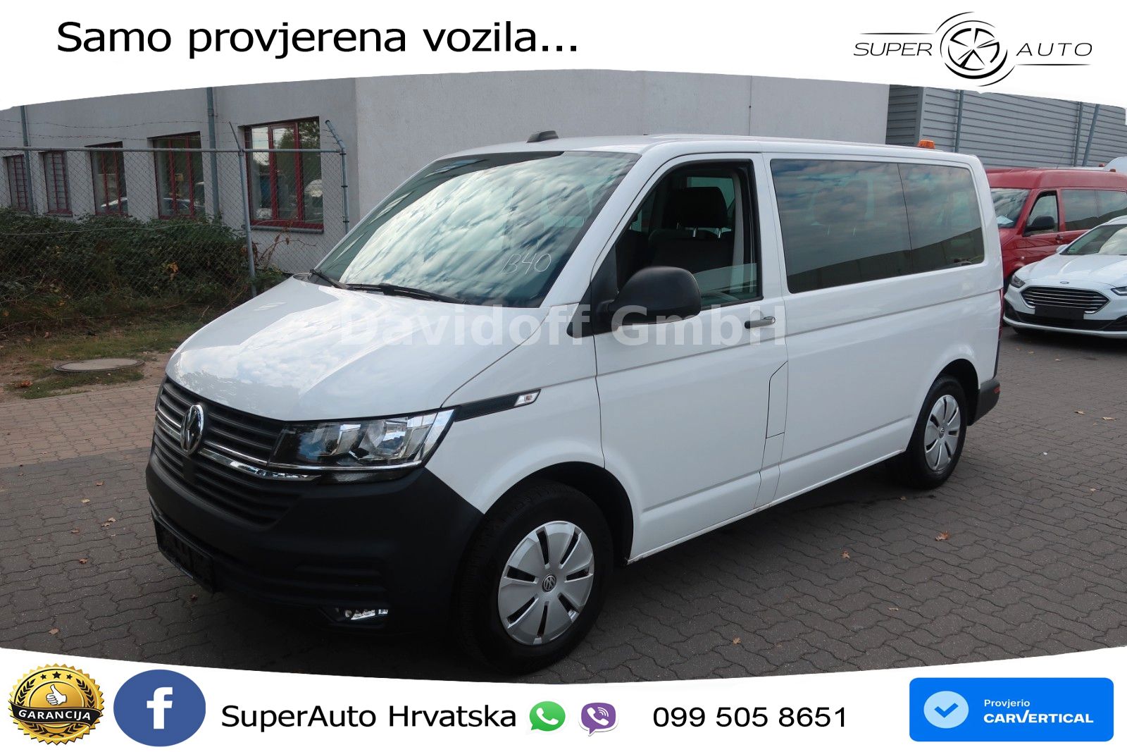 Volkswagen Nr.B40 T6.1 Transporter 1.Hand / 9 Sitzer /Klima 110 KS