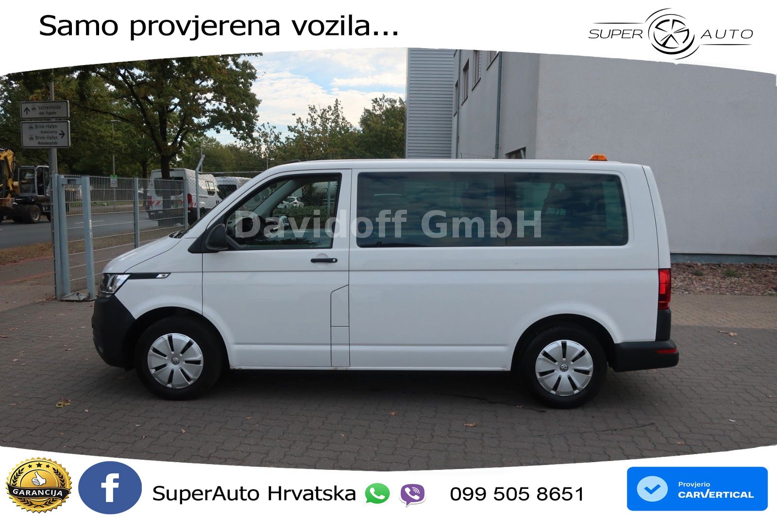 Volkswagen Nr.B40 T6.1 Transporter 1.Hand / 9 Sitzer /Klima 110 KS