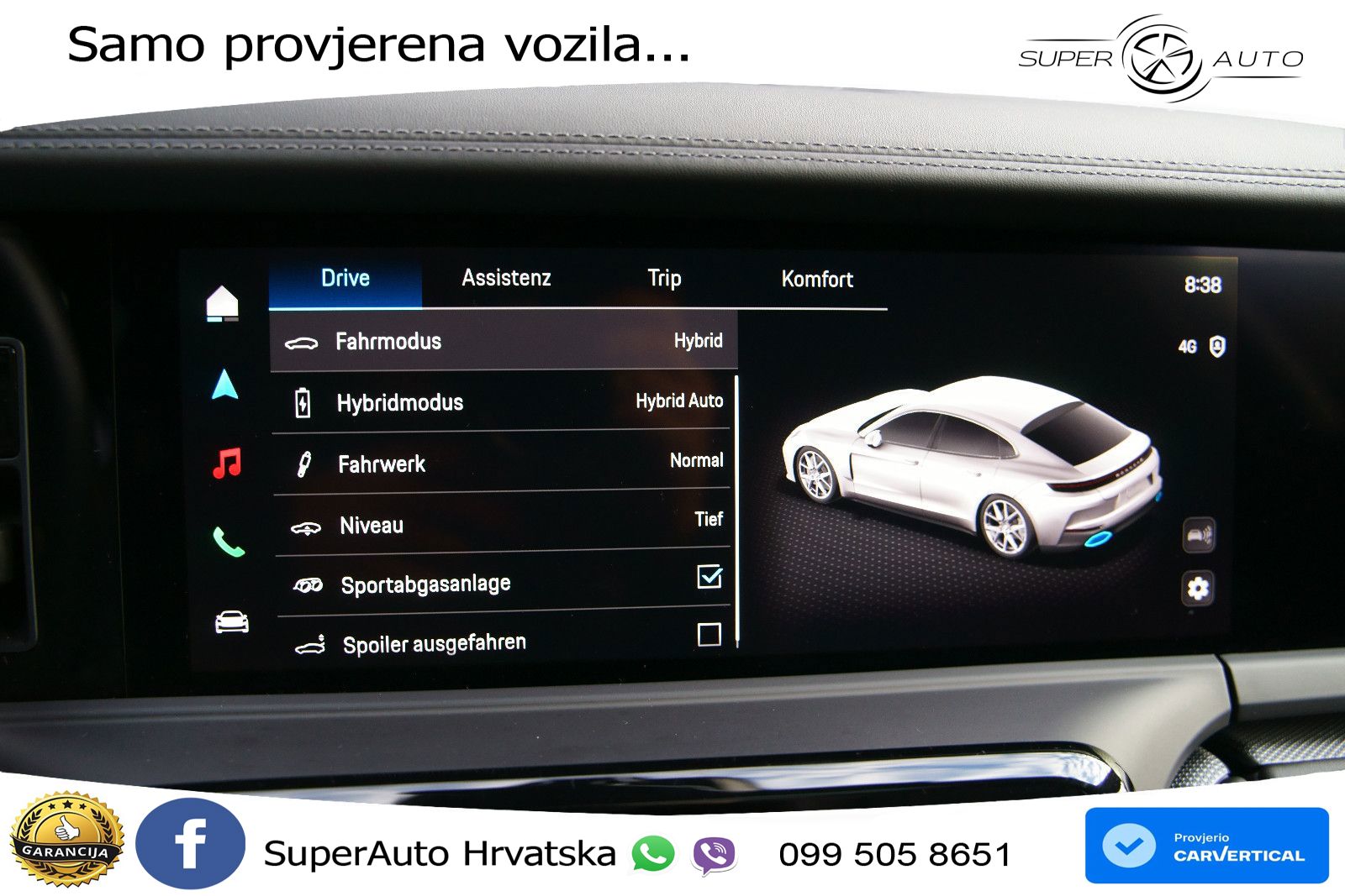 Porsche Panamera 4 2.9 V6 (470 KS) E-Hybrid PDK ACC+HEAD+4xGR SJED+360+PANO