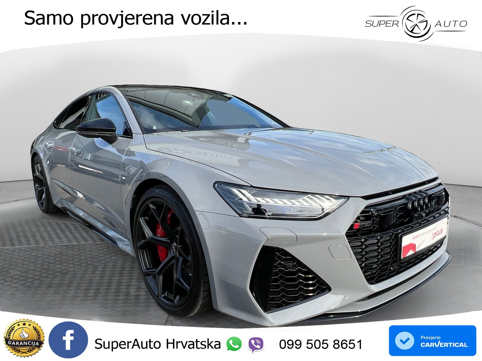 Audi RS7 4.0 TFSI V8 performance (630 KS) quattro tiptronic MATRIX+GR SJED+KAM
